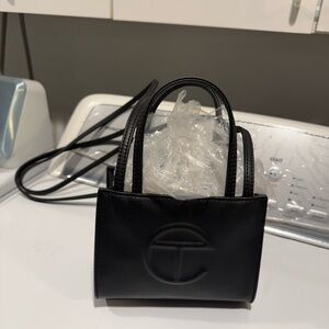 Telfar small black bag never